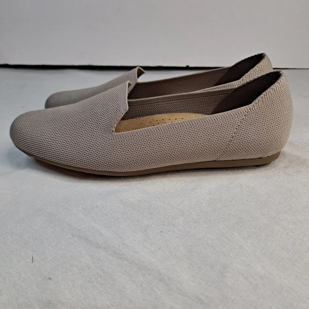 Bella Vita Hathaway Knit Slip On Flats Women's 7.5W Beige Comfort Cushioning